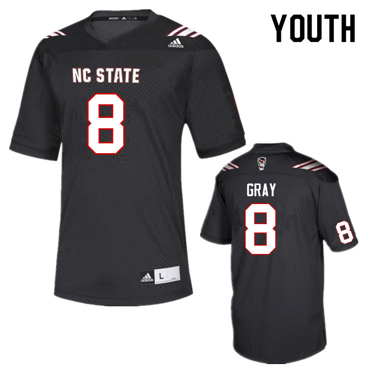 Youth #8 Julian Gray NC State Wolfpack College Football Jerseys Sale-Black